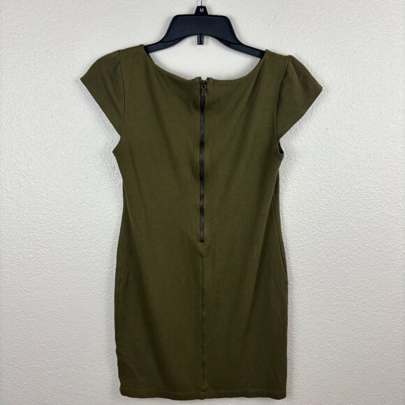 Alice + Olivia Employe Womens Olive Short Sleeve Classic Mini Bodycon Dress XS - Picture 5 of 9